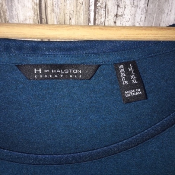 H By Halston Turquoise Long Sleeve Blouse - Picture 3 of 3